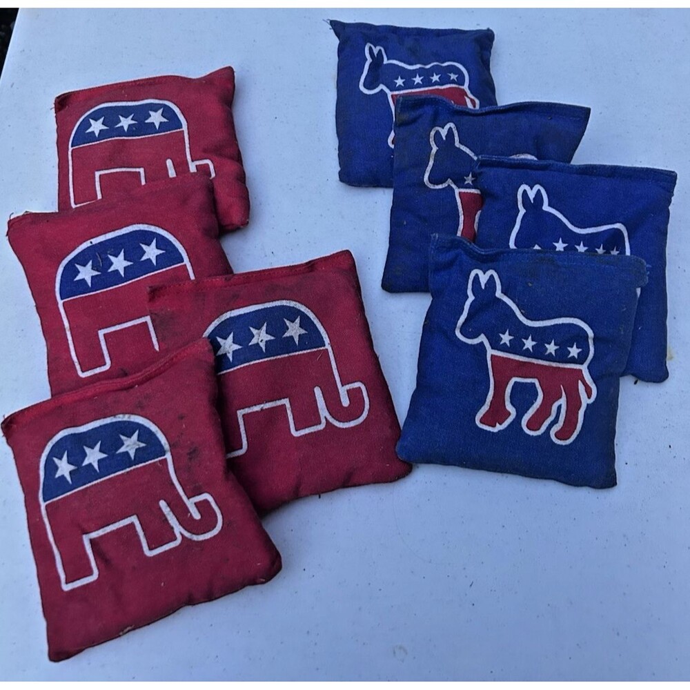 Cornhole Bags: A House Divided, Political Democrat Donkey Republican Elephant